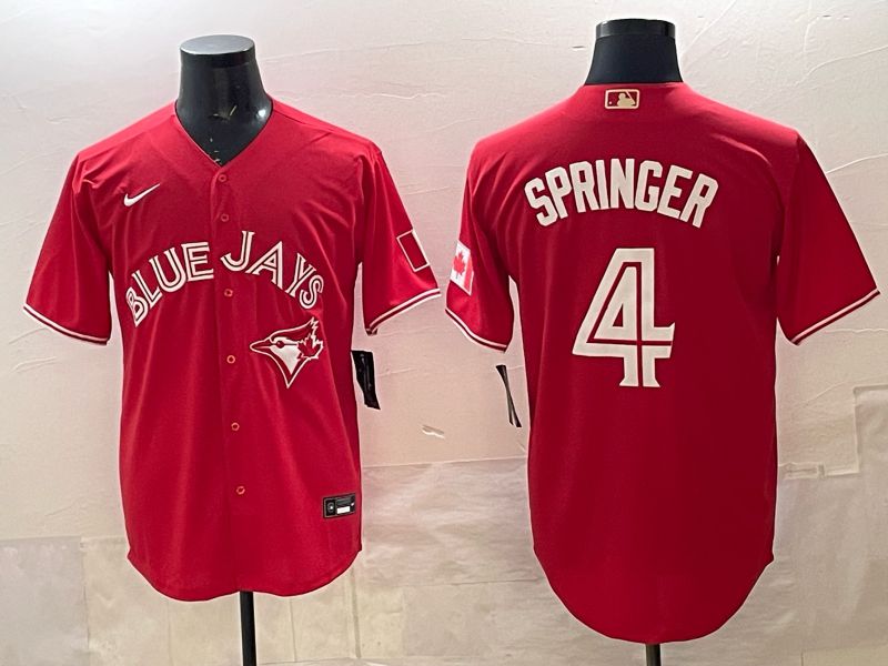 Men 2025 Toronto Blue Jays #4 Springer red Game Nike MLB Jersey 001->toronto blue jays->MLB Jersey